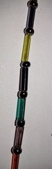 Vintage Tube Glass Bead Necklace Colorful 31″ 2.1mm Wide Beads Very Light Weight