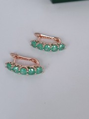 Vintage 1990-s 14 Ct Rolled Gold Emerald Earrings-Hallmarked 585 RG