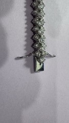 Australia Rhinestone On Italian Sterling 925 Bracelet with Safety Latch.
