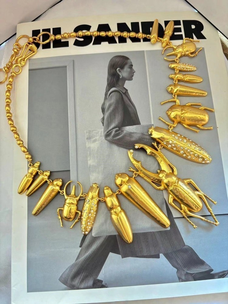 Insect Necklace 18K Gold Plated Schiaparelli Inspired Collection Vintage Jewelry