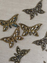Lot of 15 Antique Brass Butterfly Filigree Connectors