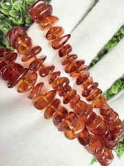 Vintage Genuine Baltic Amber Honey Cognac Hand Knotted Beaded Necklace 27”