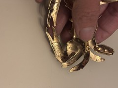 Courtney Peterson Vintage Large Cancer Crab Gold Vermeil 925 Pin/Brooch