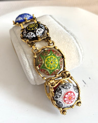 Juliana D&E for Celebrity Moroccan Matrix Carved Glass Cabochon Bracelet Book Pc