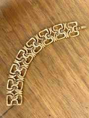 Crown Trifari Goldtone Textured Link Bracelet Mid Century Modern Style 7.5”
