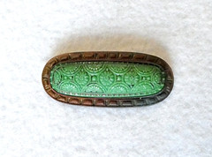Antique Vintage Faux Jade Brooch Pin