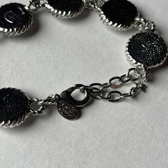 Vintage Kirk’s Folly Rare Retired Seaview Moon 7 Panel Silver Tone Link Bracelet