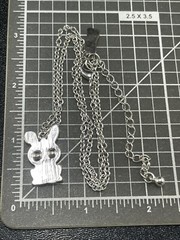 Vintage Bunny Rabbit Pendent Necklace 16-18” Chain