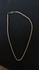 Vintage Sterling Silver Clasp Faux Pearl Strand Choker Necklace, 16″ Graduated
