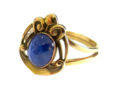 ART NOUVEAU – Antique CABOCHON Sapphire & GOLD Ring FINE