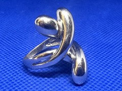 X05 Sculpture Double Criss Cross Modernist 925 Sterling Silver Ring 8g Size 8.5