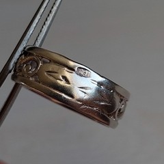 Vintage 916 Silver Ring Engraved Band Flower Ornate Design Unisex Size 9/19