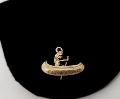 1921 PAYTON PEPPER CO. BIRMINGHAM 9K SOLID GOLD N.A. INDIAN ROWING A CANOE CHARM