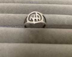 Vintage Sterling Initials N-A Letters Band Ring 3.5 Size