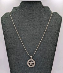 Vtg 925 Sterling Silver Celtic Pentacle Pendant 20″ Snake Chain Unisex Necklace
