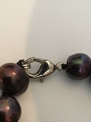17″ Strand Copper Purplish Cultured Pearls Clasp Necklace 6.4-7.2MM 40 Pearls