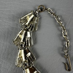 Vintage Art Deco Link Necklace Gold Tone Fan Statement Adjustable 13–14″