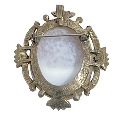 Dragons Breath Brooch Faux Garnets Seed Pearls Jade Vintage 1960s