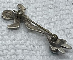 A Vintage Sterling Silver Ye Brooch With Turquoise. In Excellent Condition.