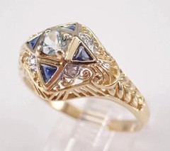 2.5Ct Art Deco Style Lab Created Diamond Engagement Anniversary 14K Gold FN Ring