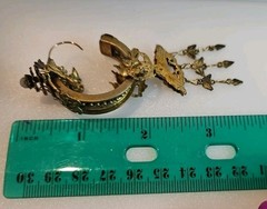 Vintage DESIGNER Signed Baroque Curled Gilt Leaf FRENCH EARRINGS – GORGEOUS Help