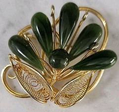 Vintage Filigree Goldtone Brooch