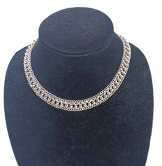 Vintage Sarah Coventry Silver Tone Chain Choker Necklace Signed 16″
