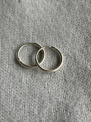 Vintage 925 Sterling Silver 6mm (3/8”) Hollow Hoop Earrings 0.3 Grams ~ J35