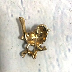 Bird Brooch Pin Gold Tone Enameled Red Blue Green Fashion Estate Jewelry – 1.25″
