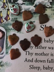 Vintage brass heart settings,Blank Hearts Settings,Vintage Charm Cabochon #997B