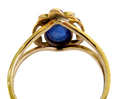 ART NOUVEAU – Antique CABOCHON Sapphire & GOLD Ring FINE
