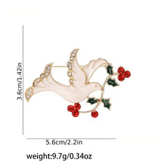 Graceful Pigeon Brooch with Willow Branch – Creative Zinc Alloy Animal Design