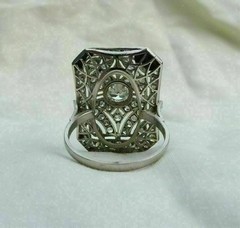 2.95Ct Art Deco Style Lab Created Diamond Anniversary 14K White Gold Finish Ring