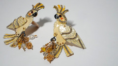 Lunch at the Ritz Vintage Cockatoo Bird Clip-On Earrings – Statement Designer