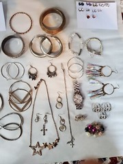 Huge Modern Costume Jewelry Lot 40+ Items Watch Necklace Earrings Trendy Bling