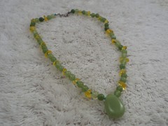 Green Yellow Bead Necklace (A30)