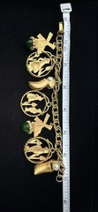 Vintage Florenza Signed Dutch Holland Gold Tone Charm Designer Bracelet!