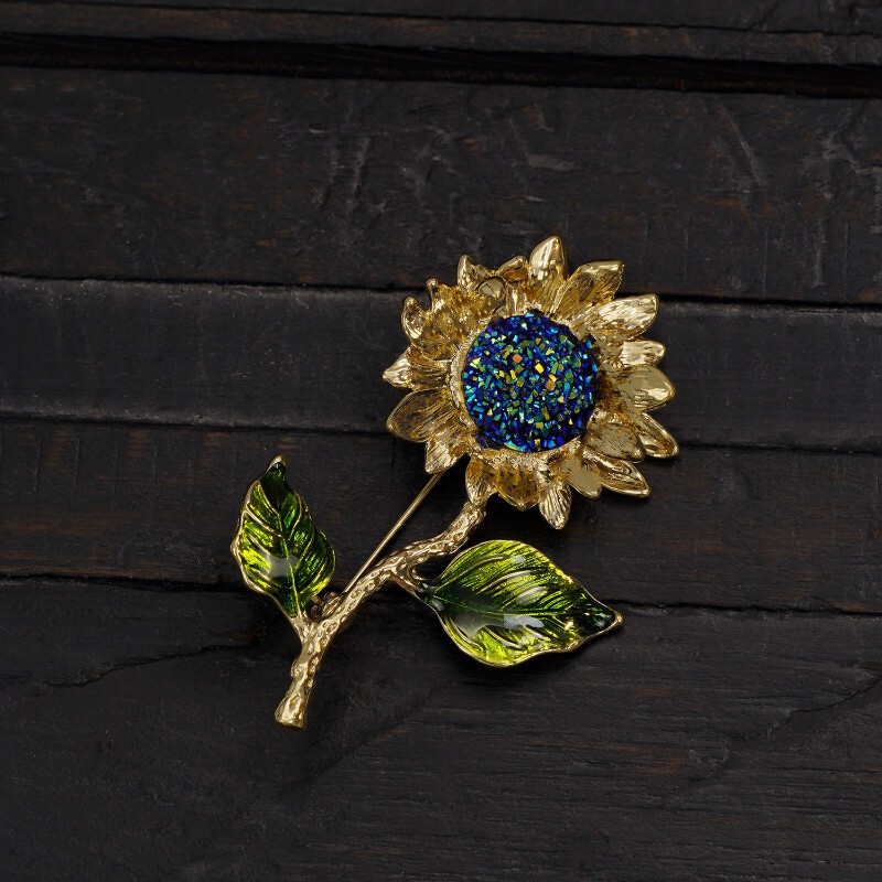 Vintage Women Flower Leave Enamel Brooch Pin Plant Badges Accessories Corsage