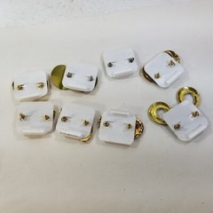 Lot of 8 Vintage 1980s 1990s Enamel Pierced Earrings Retro Set NEW On Card