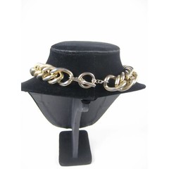 Necklace 19 In Metal Goldtone Chain Statement Festival Heavy Vintage Toggle WEAR