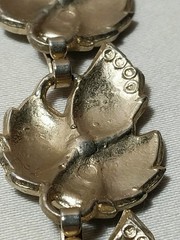 Vintage Green & Gold Enamel Metal Leaf Necklace