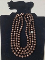 Vintge Long Chocolate Color Faux Pearls Long 60″ For All Occasions