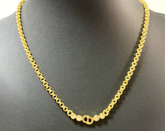 Christian Dior necklace pendant with rhinestones CD logo gold plated Vintage