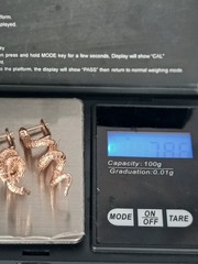 Vintage 1990-s 14 Ct Rolled Gold Long Solid Snake Earrings-Hallmarked 585 RG