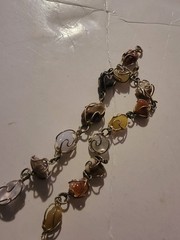 Vintage 1960’s Wire Wrapped Natural Semi-Precious Stones Necklace