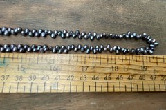 Genuine Pearl Beaded Necklace Tiny Beads Artisan Jewelry Peacock Hues Dainty