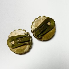 Vintage Jewelry Clip On Gold Tone Round Earrings Made In Austria