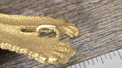 2pc Vintage Flying Eagle Gold Plated Pewter Pendant Lot Mens Biker EXCELLENT