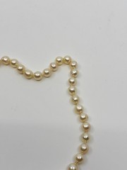 8mm Large Baroque Sterling Saltwater Akoya Cultured Pearl Necklace Vtg 16.5″