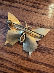 lot of 5 vintage enamel Metal flower brooches